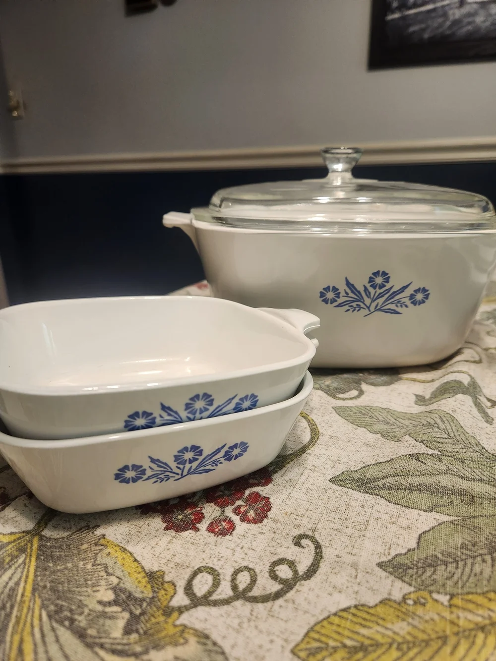 Vintage CorningWare Blue Cornflower 6-Piece Casserole Set w/ Lid – Made in USA